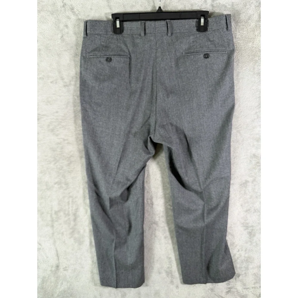 Peter Manning Dress Pants‎ Mens 36x26 Gray 100% Wool Portugal Flat Front